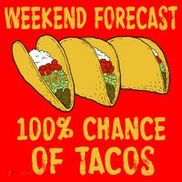 Weekend Forecast 100 Percent Chance Of Tacos Santa Hat thumb 1