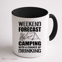 Weekend Forecast Camping With A Chance Of Drinking Coffee Mug thumb 1