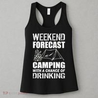 Weekend Forecast Camping With A Chance Of Drinking Women's Tank Top thumb 3