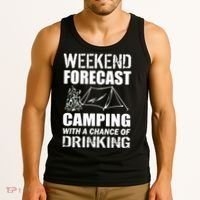 Weekend Forecast Camping With A Chance Of Drinking Tank Top thumb 3