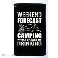 Weekend Forecast Camping With A Chance Of Drinking Golf Towel thumb 0
