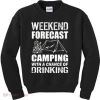 Weekend Forecast Camping With A Chance Of Drinking Kids Sweatshirt thumb 0