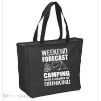 Weekend Forecast Camping With A Chance Of Drinking Tote Bag thumb 2