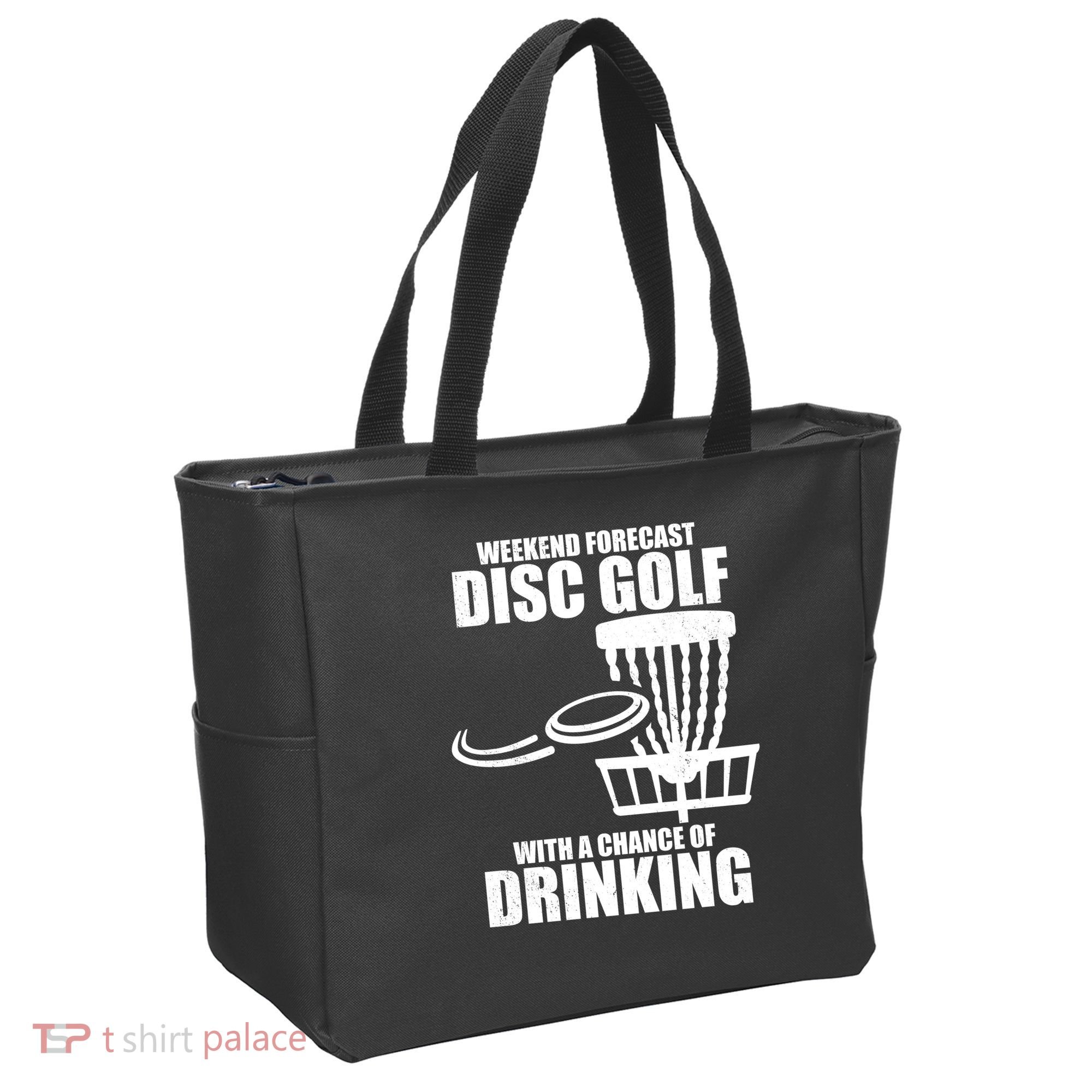 Weekend Forecast Disc Golf Chance Of Drinking Tote Bag