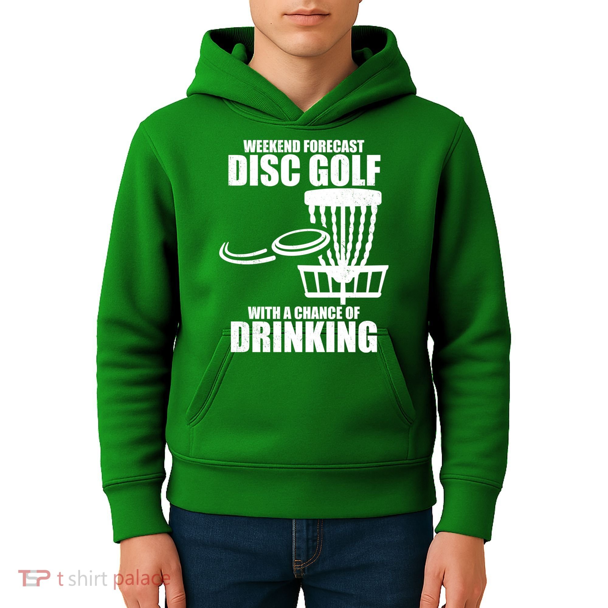 Weekend Forecast Disc Golf Chance Of Drinking Kids Hoodie