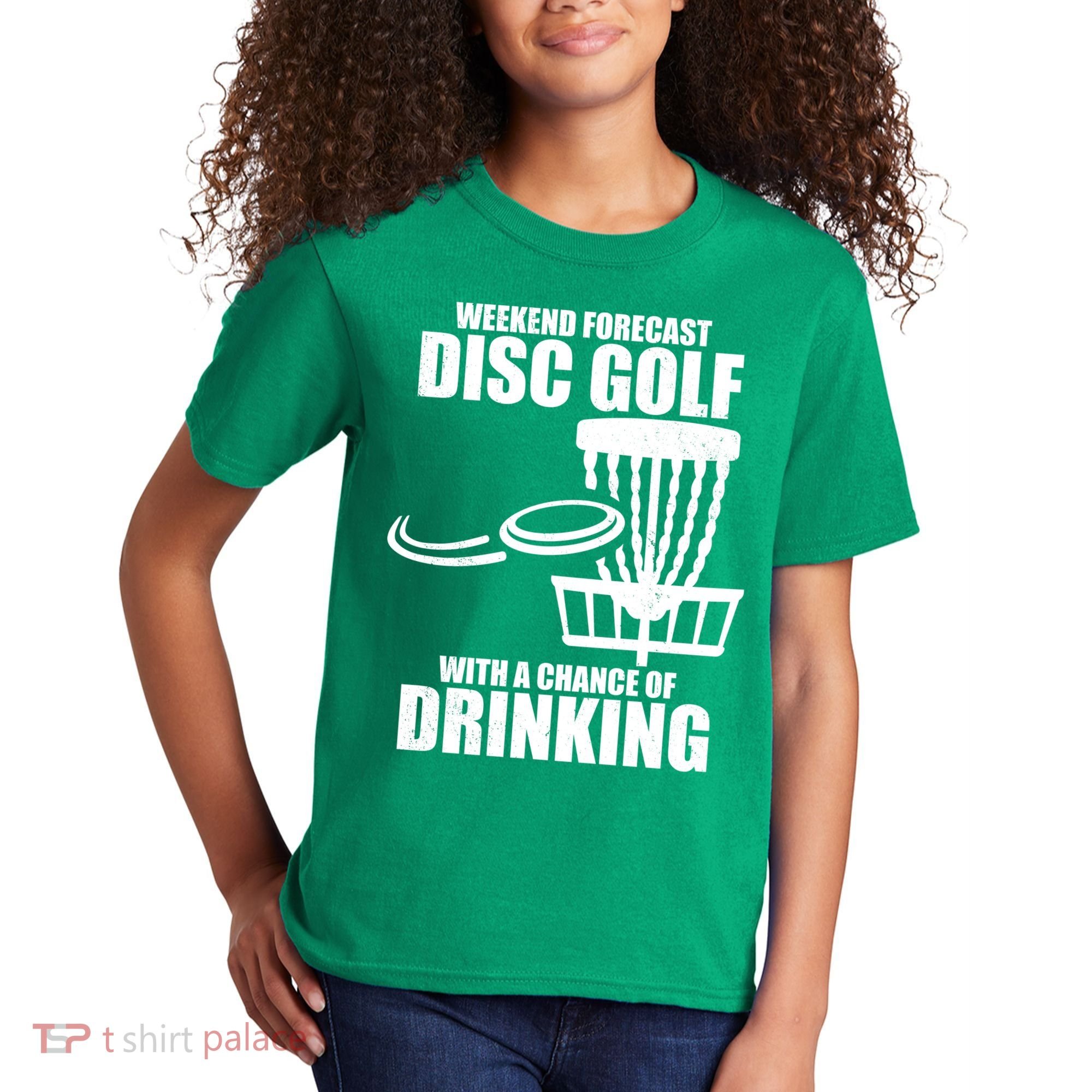 Weekend Forecast Disc Golf Chance Of Drinking Kids T-Shirt