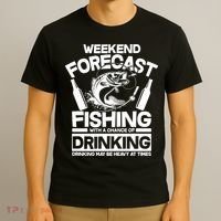 Weekend Forecast Fishing And Drinking T-Shirt thumb 3