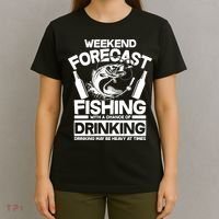 Weekend Forecast Fishing And Drinking T-Shirt thumb 4