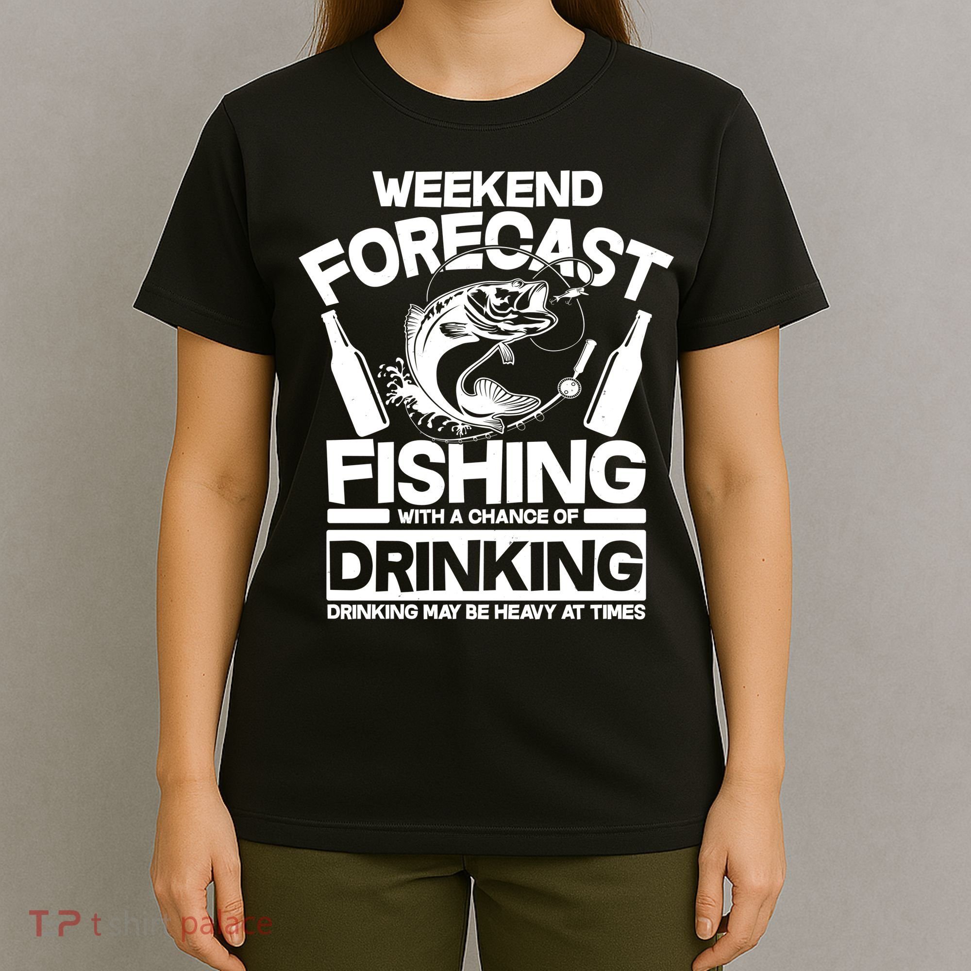Weekend Forecast Fishing And Drinking T-Shirt