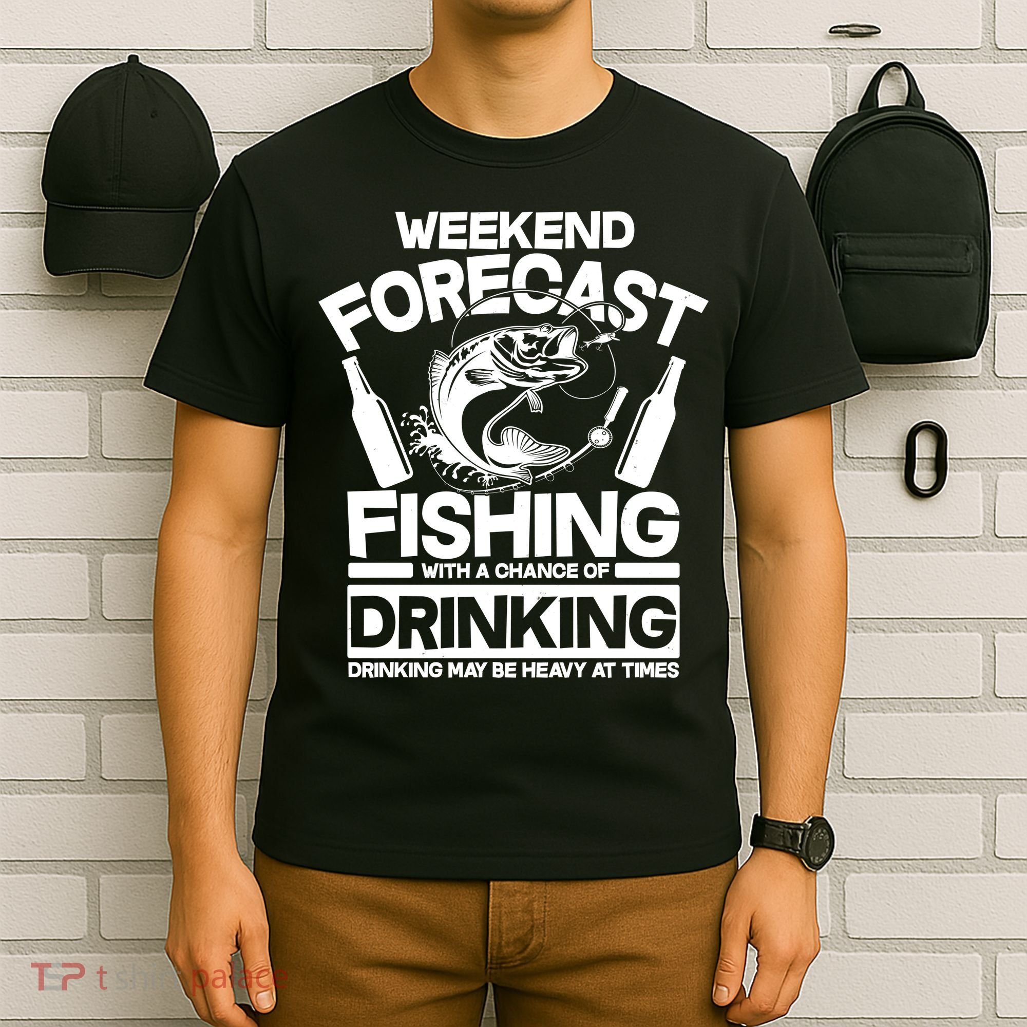 Weekend Forecast Fishing And Drinking T-Shirt