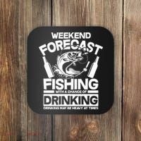 Weekend Forecast Fishing And Drinking Coaster thumb 0