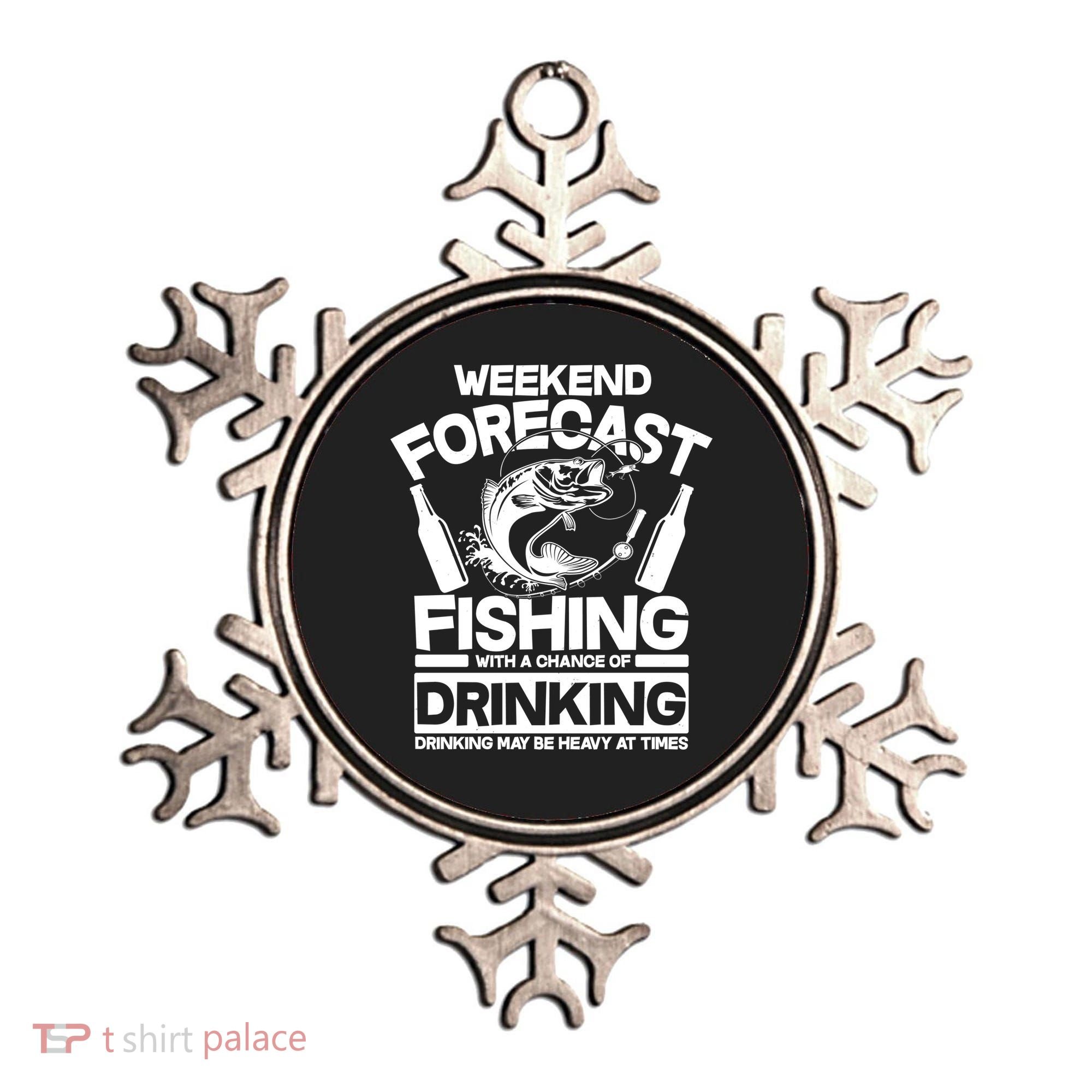 Weekend Forecast Fishing And Drinking Ornament