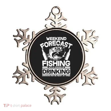 Weekend Forecast Fishing And Drinking Ornament