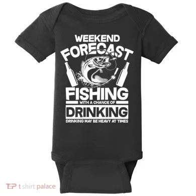 Weekend Forecast Fishing And Drinking Baby Bodysuit