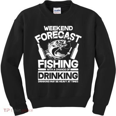 Weekend Forecast Fishing And Drinking Kids Sweatshirt
