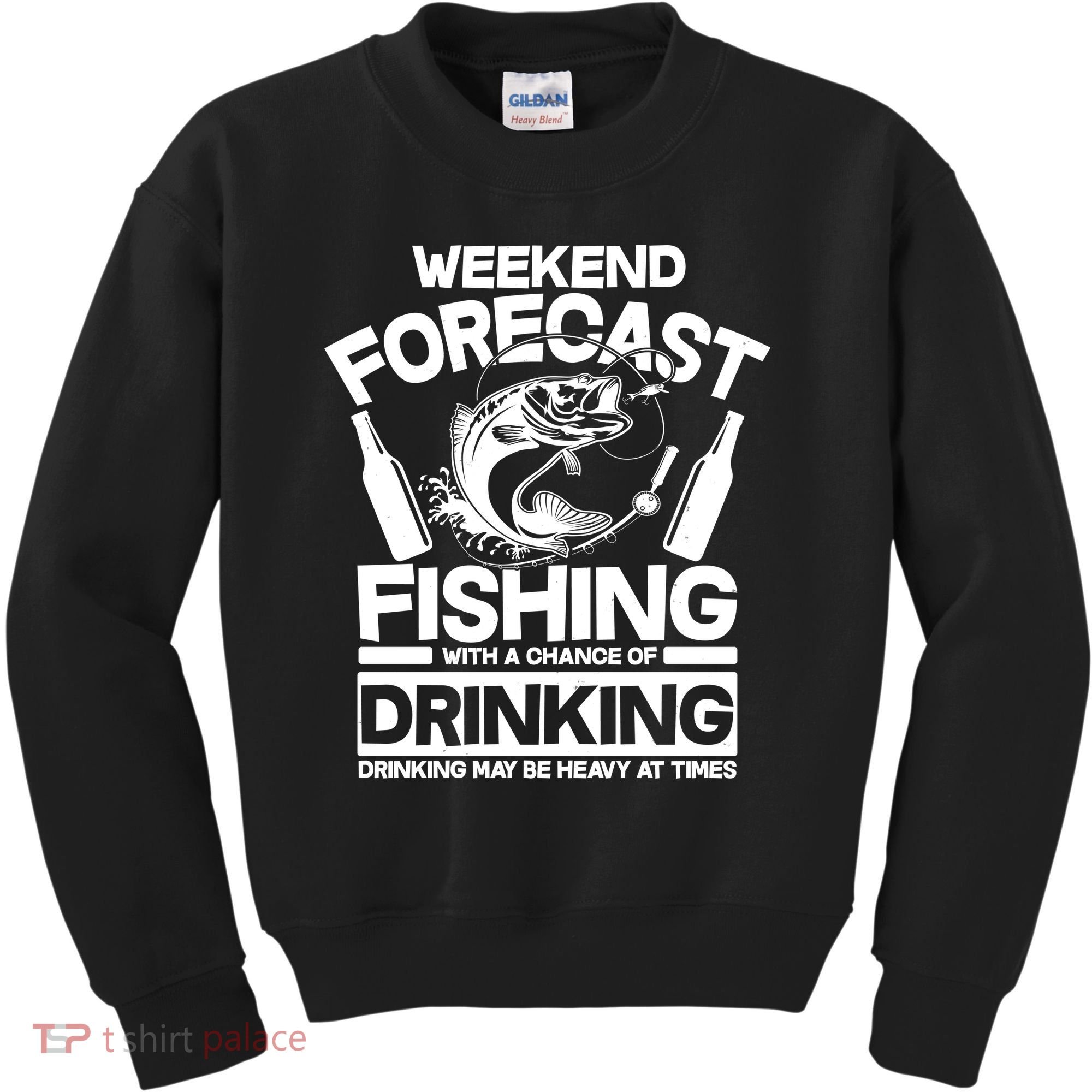 Weekend Forecast Fishing And Drinking Kids Sweatshirt