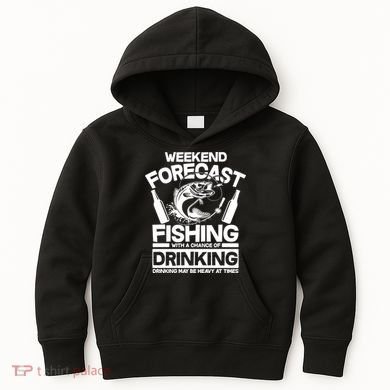 Weekend Forecast Fishing And Drinking Kids Hoodie