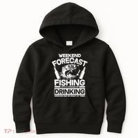 Weekend Forecast Fishing And Drinking Kids Hoodie thumb 0