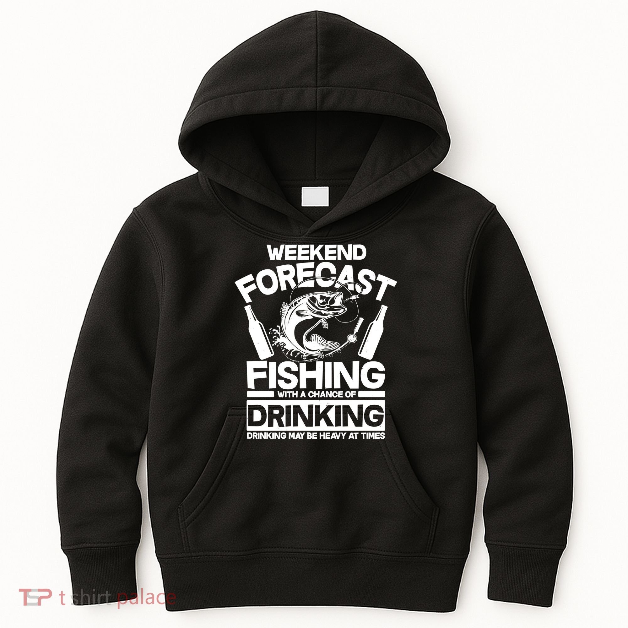 Weekend Forecast Fishing And Drinking Kids Hoodie
