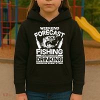Weekend Forecast Fishing And Drinking Kids Hoodie thumb 3