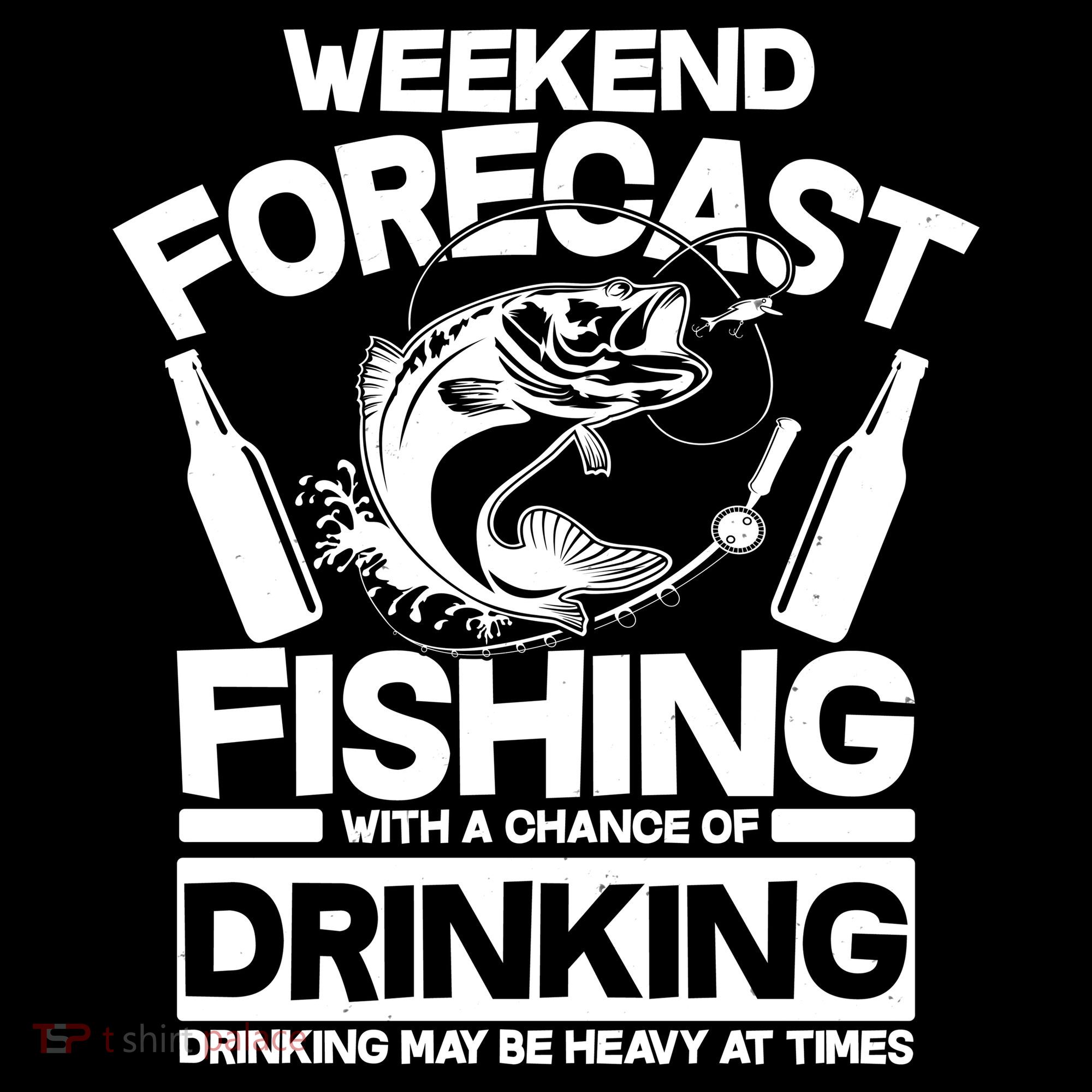 Weekend Forecast Fishing And Drinking Kids T-Shirt