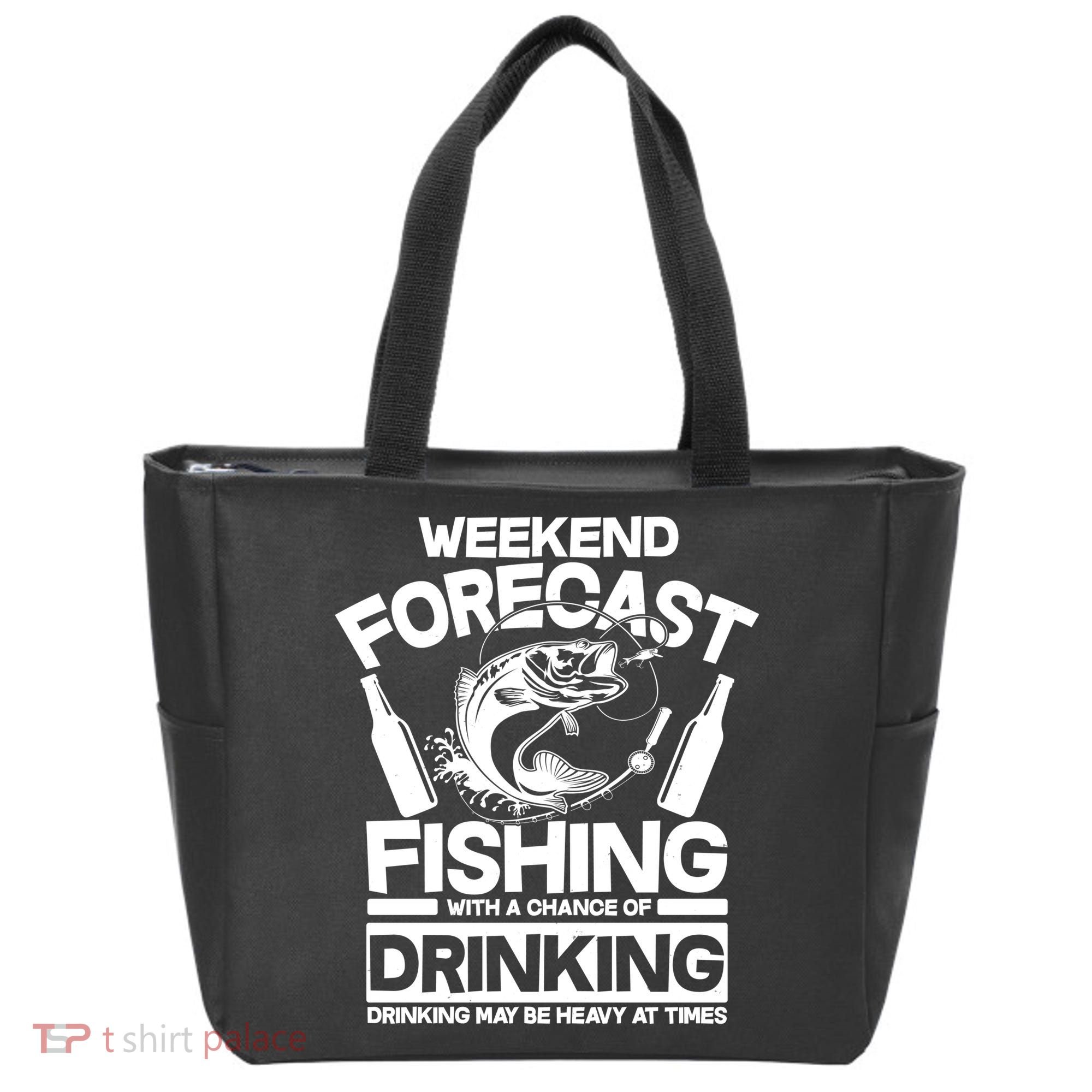 Weekend Forecast Fishing And Drinking Tote Bag