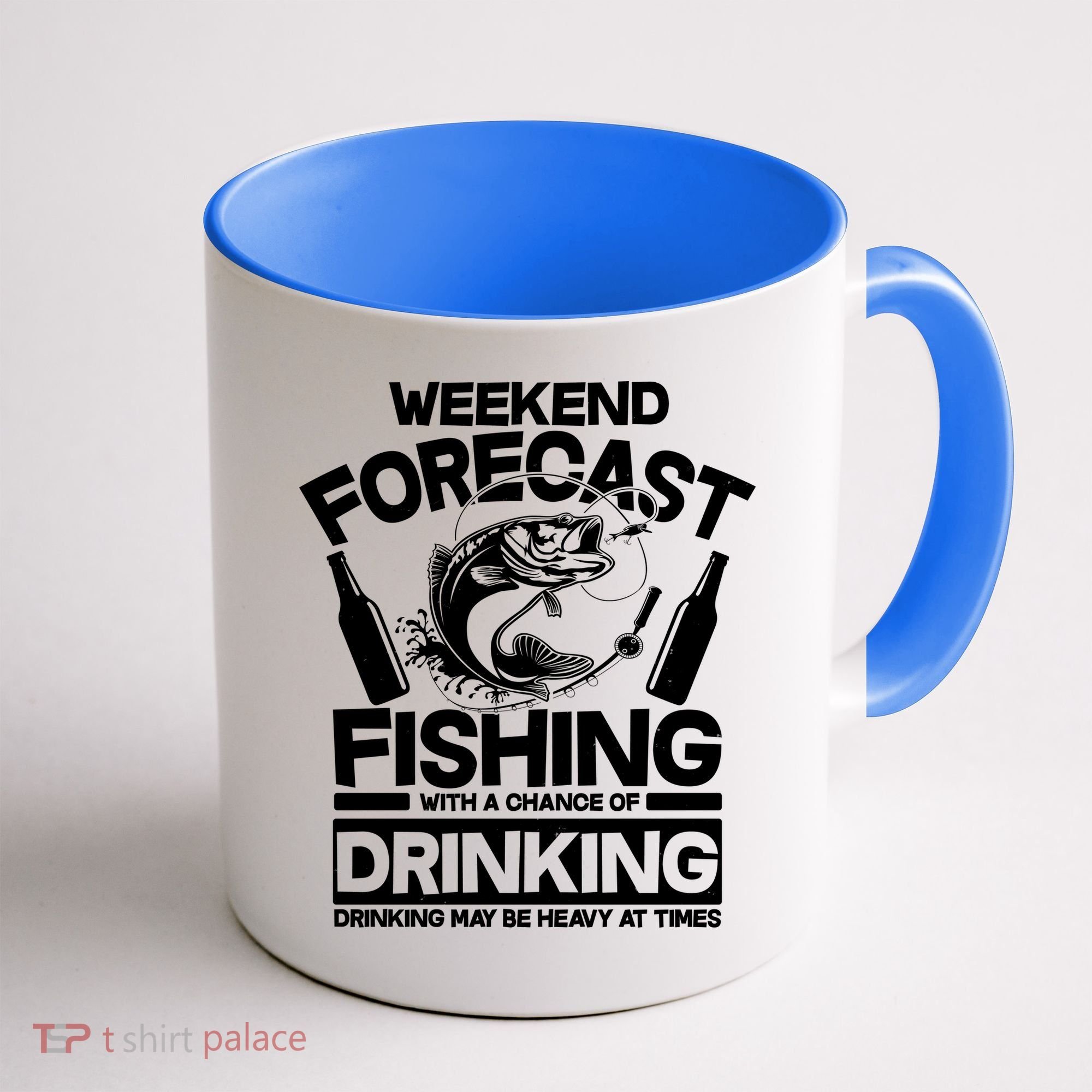 Weekend Forecast Fishing And Drinking Coffee Mug