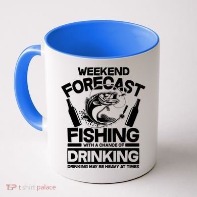 Weekend Forecast Fishing And Drinking Coffee Mug