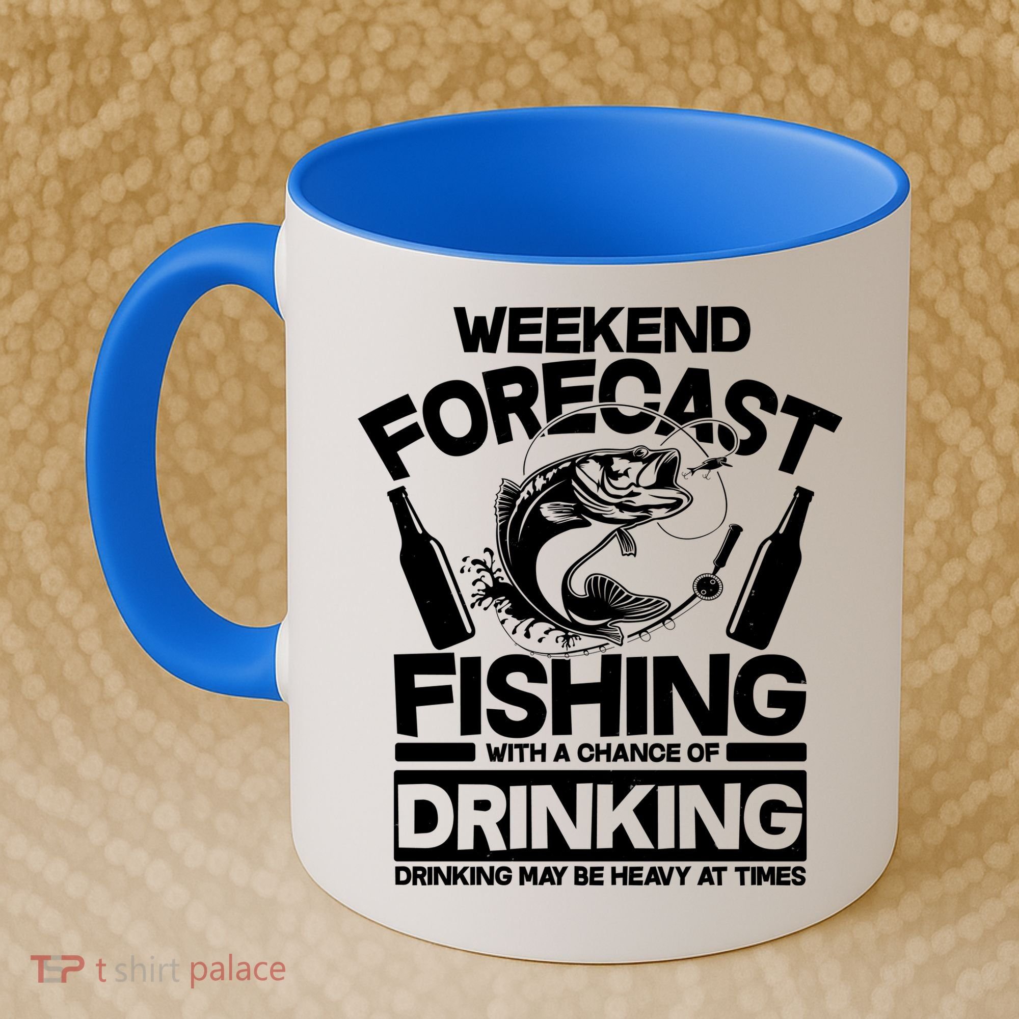 Weekend Forecast Fishing And Drinking Coffee Mug