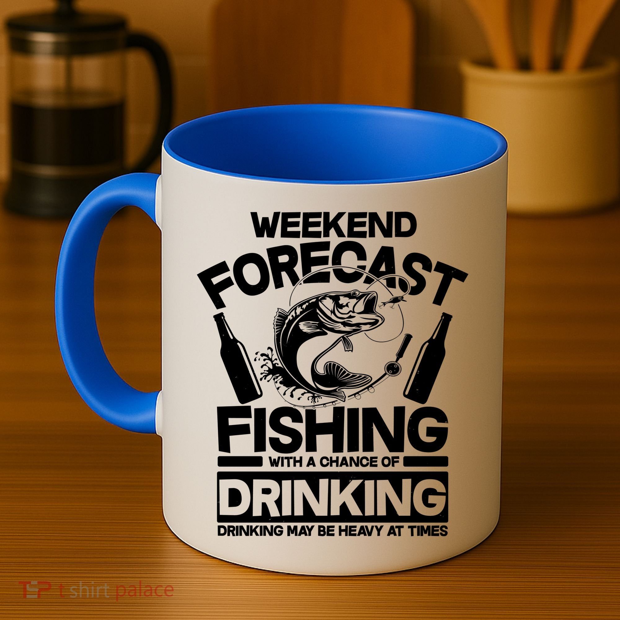 Weekend Forecast Fishing And Drinking Coffee Mug