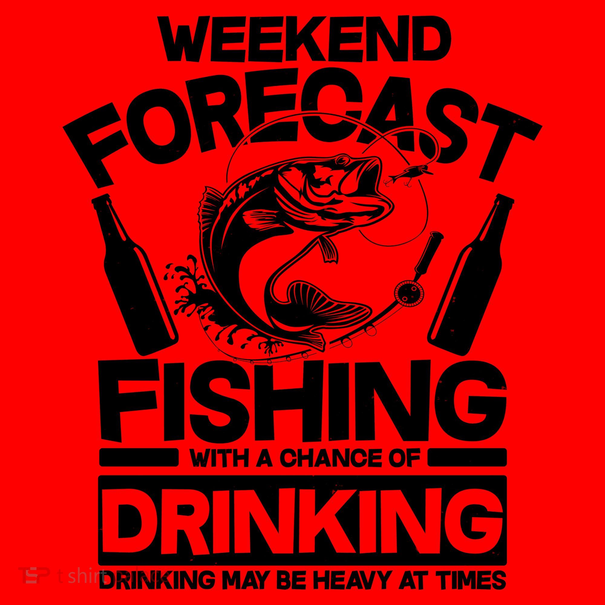 Weekend Forecast Fishing And Drinking Santa Hat