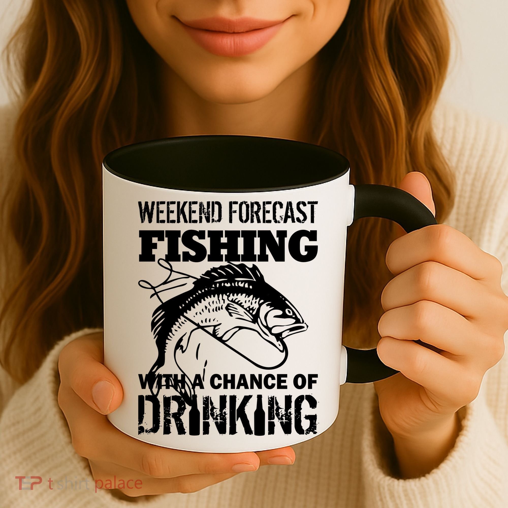 Weekend Forecast Fishing With A Chance Of Drinking Coffee Mug