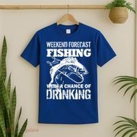 Weekend Forecast Fishing With A Chance Of Drinking T-Shirt thumb 2