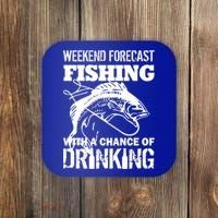 Weekend Forecast Fishing With A Chance Of Drinking Coaster thumb 0
