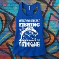 Weekend Forecast Fishing With A Chance Of Drinking Women's Tank Top thumb 3