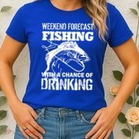 Weekend Forecast Fishing With A Chance Of Drinking Women's T-Shirt thumb 2