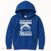 Weekend Forecast Fishing With A Chance Of Drinking Kids Hoodie thumb 0