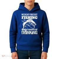 Weekend Forecast Fishing With A Chance Of Drinking Kids Hoodie thumb 4