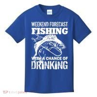 Weekend Forecast Fishing With A Chance Of Drinking Kids T-Shirt thumb 0