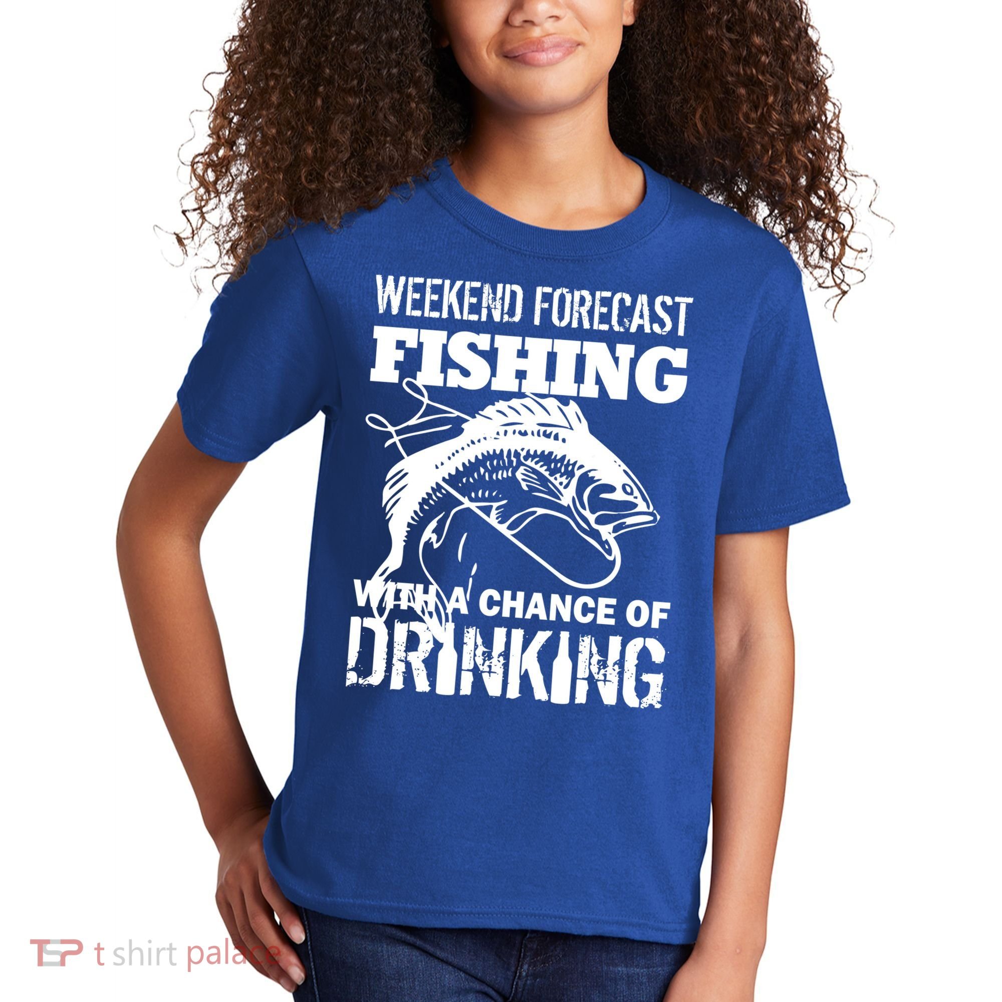 Weekend Forecast Fishing With A Chance Of Drinking Kids T-Shirt