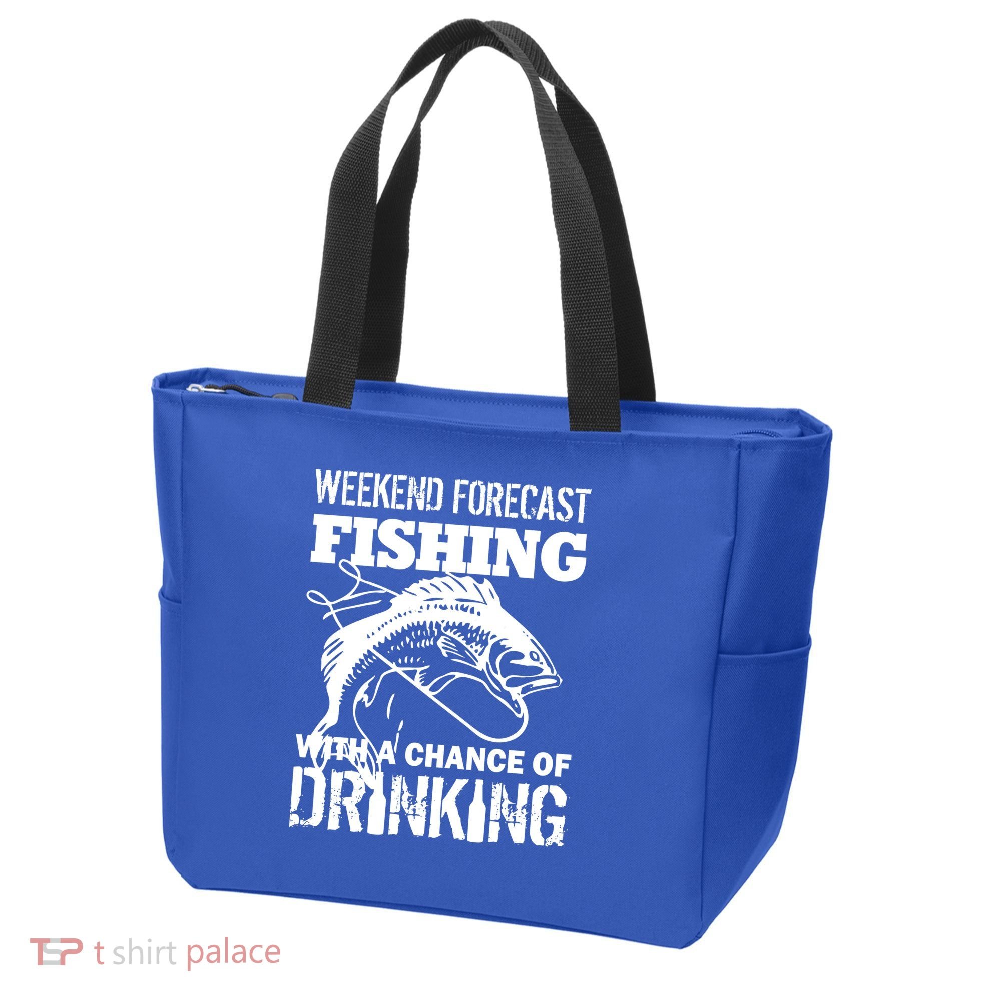 Weekend Forecast Fishing With A Chance Of Drinking Tote Bag