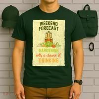 Weekend Forecast Gardening With A Chance Of Drinking T-Shirt thumb 6