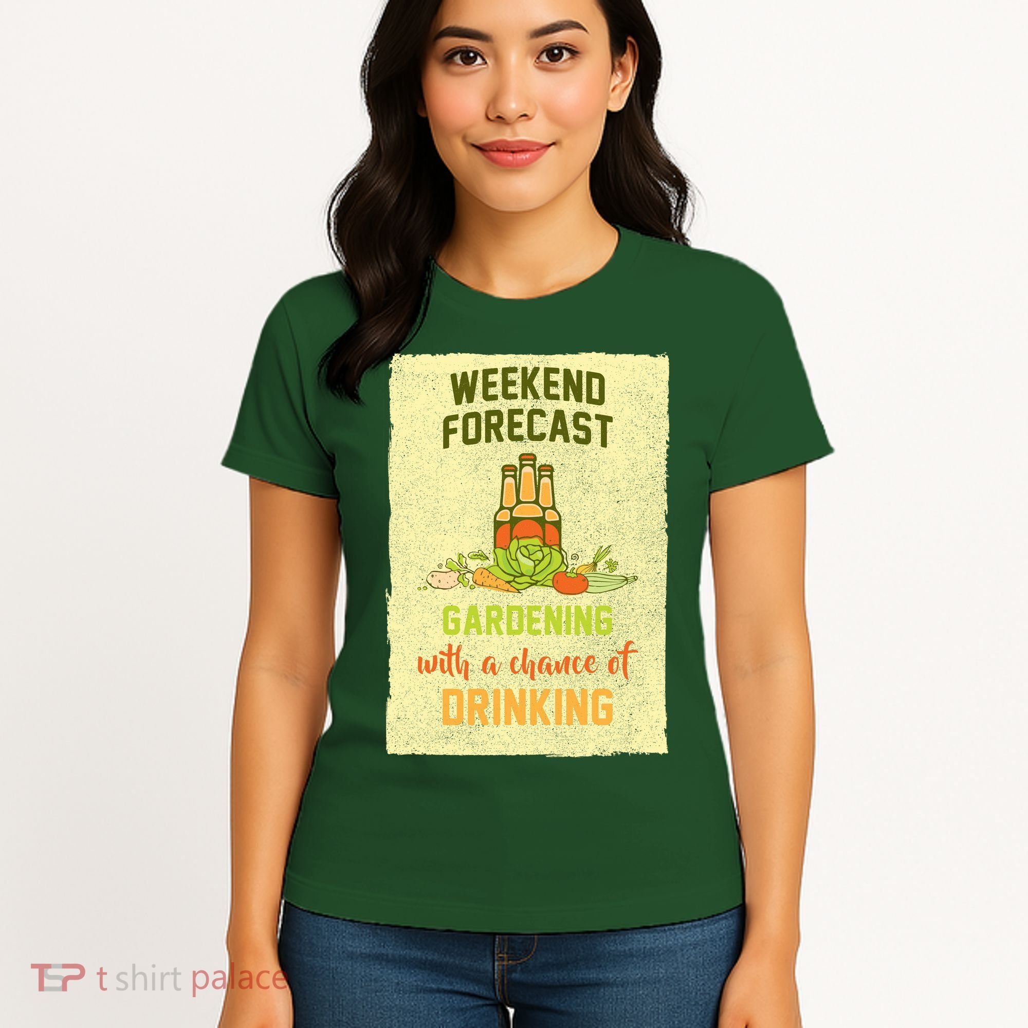 Weekend Forecast Gardening With A Chance Of Drinking Women's T-Shirt
