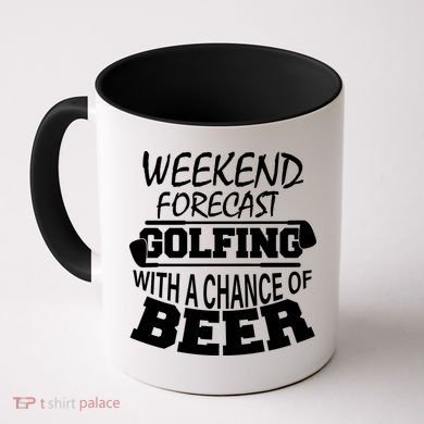 Weekend Forecast Golfing With A Side Of Beer Coffee Mug