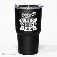 Weekend Forecast Golfing With A Side Of Beer Tumbler thumb 0