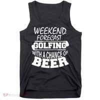 Weekend Forecast Golfing With A Side Of Beer Tank Top thumb 0