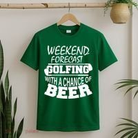 Weekend Forecast Golfing With A Side Of Beer T-Shirt thumb 2