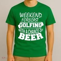 Weekend Forecast Golfing With A Side Of Beer T-Shirt thumb 3