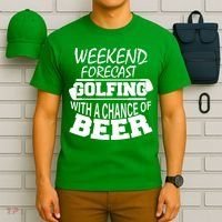 Weekend Forecast Golfing With A Side Of Beer T-Shirt thumb 6