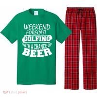 Weekend Forecast Golfing With A Side Of Beer Pajama Set thumb 0